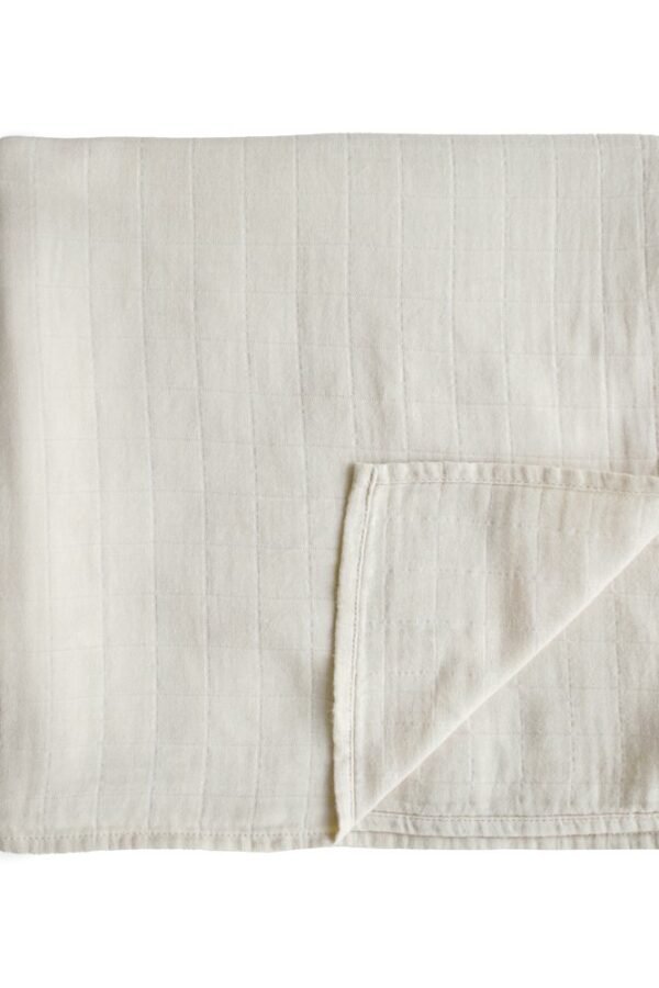 MUSHIE didelis vystyklas/užklotas. Šviesiai pilkas/balkšvas (fog)